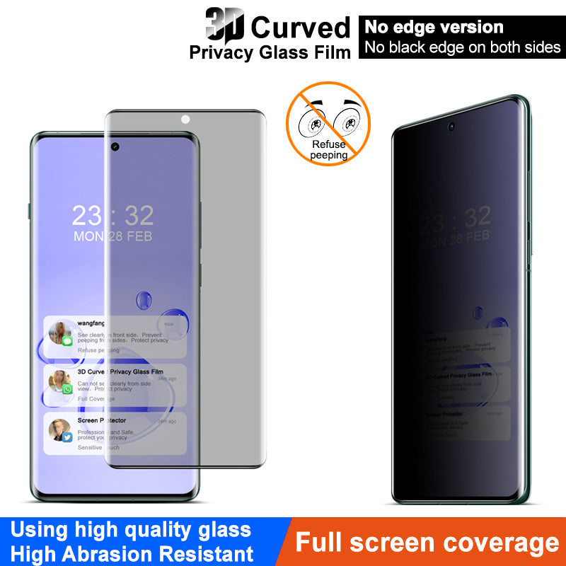 IMAK For Oppo Find X6 Pro Privacy Screen Protector Tempered Glass Screen Protective Film 3D Curved IMAK For Oppo Find X6 Pro Privacy Screen Protector Tempered Glass Screen Protective Film 3D Curved